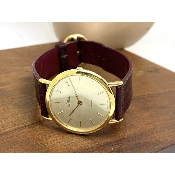 Paul Picot Women\'s Watch Swiss Quartz Gold Dial Brown Leather Strap 29mm main image 13